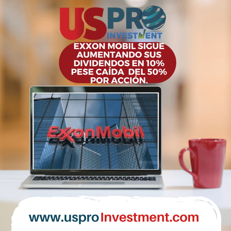 Exxon aumenta dividendos pese a la caída del 50% de su acción